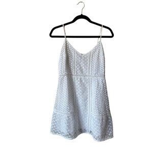 Abercrombie & Fitch White Mini Crochet Dress - Sz. M